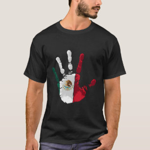 Mexikanische Flagge mexikanische Hand Print Hecho  T-Shirt