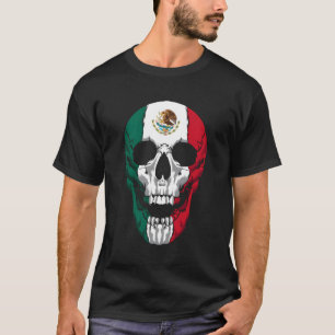 Mexikanische Flagge mexikanisches Schädel En Mexik T-Shirt