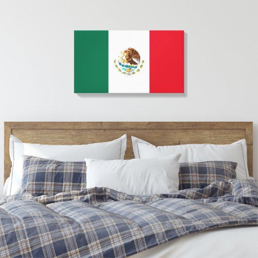 Mexikanische Flagge (Mexiko) Leinwanddruck (Insitu (Schlafzimmer))