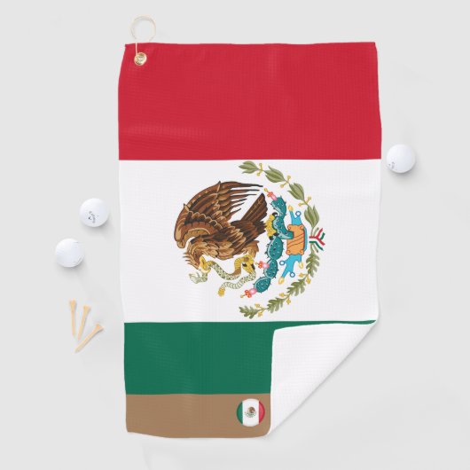 Mexikanische Flagge & Mexiko mit Monogramm Golf / Golfhandtuch (Insitu)