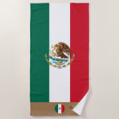 mexikanische Flagge & Mexiko mit Monogramm / Stran Strandtuch (Vorderseite)