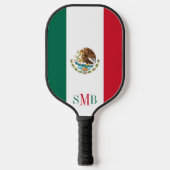 mexikanische Flagge mit Personalisierter Monogram Pickleball Schläger (Vorderseite)