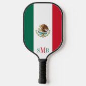 mexikanische Flagge mit Personalisierter Monogram Pickleball Schläger (Rückseite)