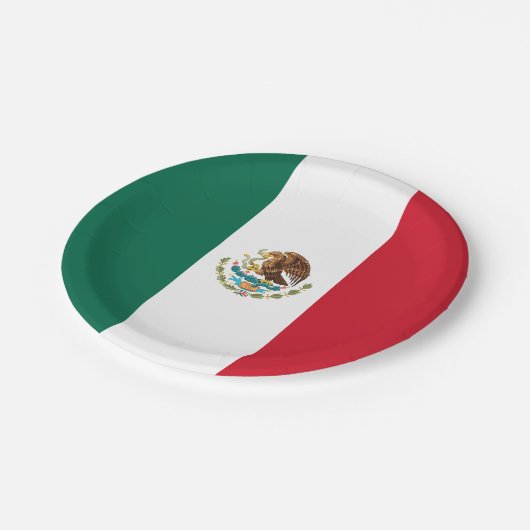 Mexikanische Flagge Pappteller (Schrägansicht)