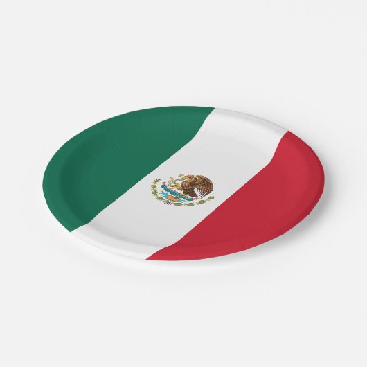 mexikanische Flagge Pappteller (Schrägansicht)