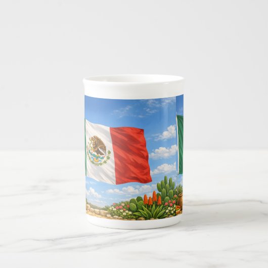 Mexikanische Flagge Porzellantasse (Vorderseite)