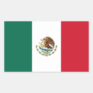 mexikanische Flagge Rechteckiger Aufkleber