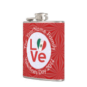 Mexikanische Flagge Rote LIEBE Flachmann (Links)