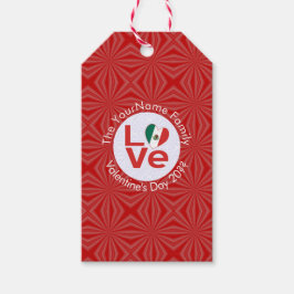 Mexikanische Flagge Rote LIEBE Geschenkanhänger