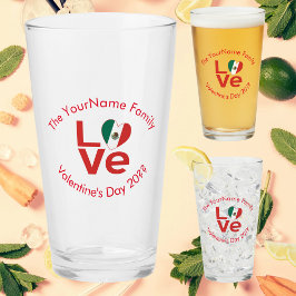 Mexikanische Flagge Rote LIEBE Glas