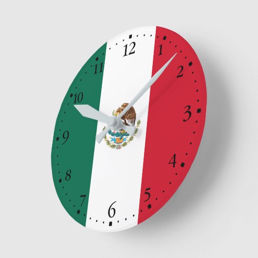 mexikanische Flagge Runde Wanduhr (Winkel)