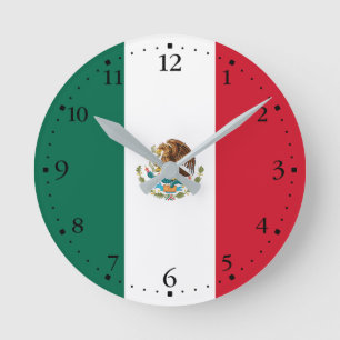mexikanische Flagge Runde Wanduhr