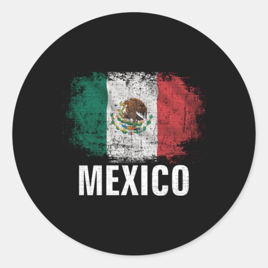 Mexikanische Flagge Runder Aufkleber (Vorderseite)
