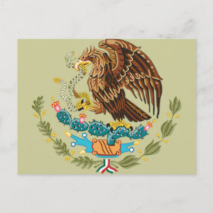 MEXIKANISCHE FLAGGE - STIL MEXIKO - WALDBÜCHER POSTKARTE