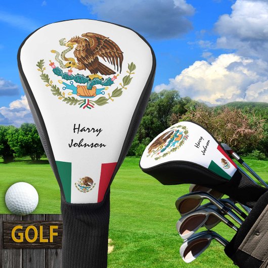 mexikanische Flagge und Mit Monogramm Golf Clubs Headcover