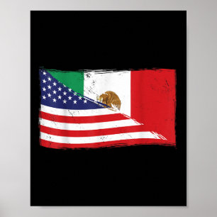Mexikanische Flagge US-amerikanische Flagge Proud  Poster