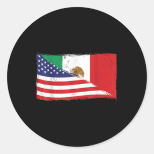 Mexikanische Flagge US-amerikanische Flagge Proud Runder Aufkleber