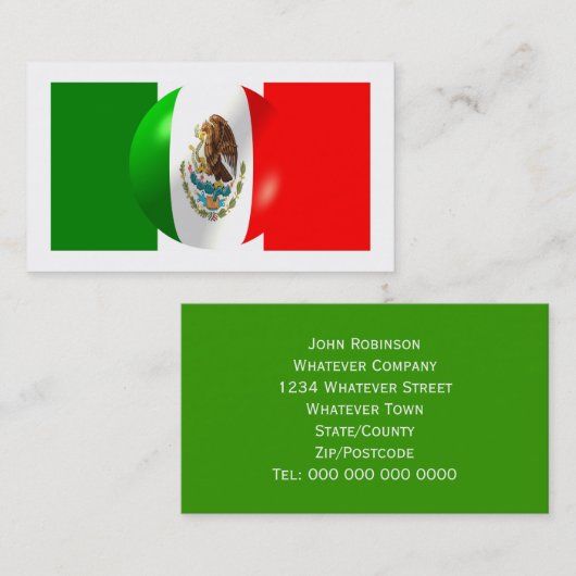 mexikanische Flagge Visitenkarte (Vorne/Hinten)