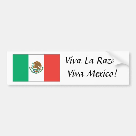 mexikanische Flagge, Viva La Raza! Viva Mexiko! Autoaufkleber (Vorne)