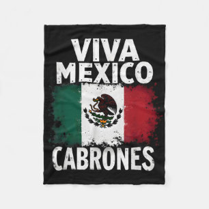 Mexikanische Flagge Viva Mexico Cabrones Fleecedecke