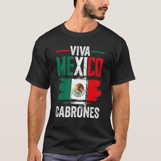 Mexikanische Flagge Viva Mexiko Cabrons mexikanisc T-Shirt (Vorderseite)