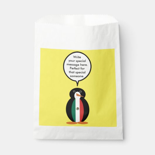 Mexikanische Flagge Vortrag von Frau Penguin für B Geschenktütchen (Vorderseite)