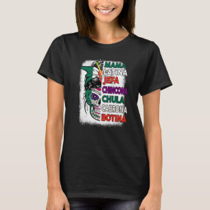 Mexikanische Flagge Zucker Skull Mama Jefa Mexico  T-Shirt
