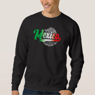 Mexikanische Flaggenfarben und Adlerillustrierung Sweatshirt