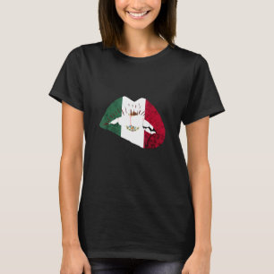 Mexikanische Flaggenlips Mexikanische Roots Mexiko T-Shirt