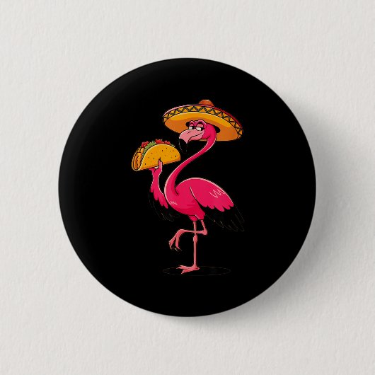 Mexikanische Flamingo-Tacos süße Cinco de Mayo-Fei Button (Vorderseite)