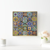 mexikanische Fliesen Quadratische Wanduhr (Zuhause)