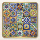 mexikanische Fliesen Rechteckiger Pappuntersetzer (Vorderseite)