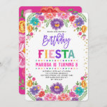 Mexikanische Flora Fiesta Nacho Durchschnittliche  Einladung<br><div class="desc">Fiesta Geburtstagsfeier Einladung mit lebhaften mexikanischen inspirierten Aquarellfarben Blume und Imitate Goldkonfetti</div>