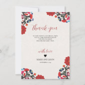 Mexikanische florale Elegante farbenfrohe Fiesta W Dankeskarte (Vorderseite)