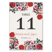 Mexikanische florale Elegante farbenfrohe Fiesta W Tischnummer (Vorderseite)