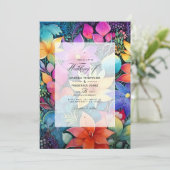 Mexikanische Florale Fiesta-Hochzeit Einladung (Stehend Vorderseite)
