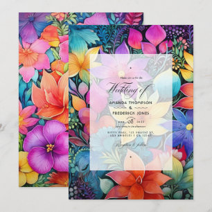 Mexikanische Florale Fiesta-Hochzeit Einladung