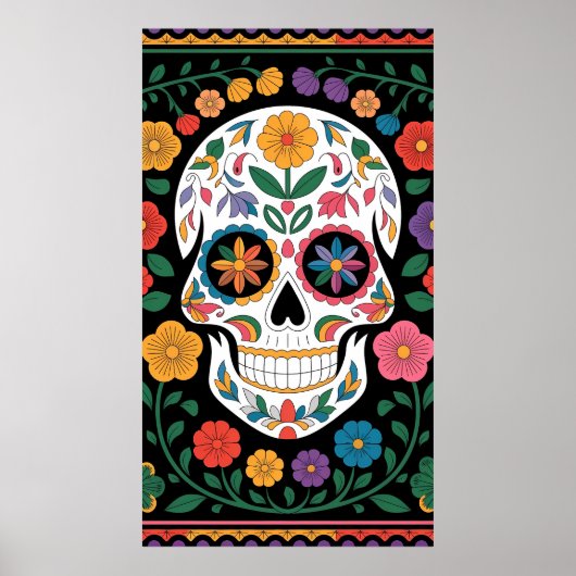 mexikanische Folk Art Design Floral&Geometric Must Poster (Vorne)