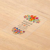 mexikanische Folk Art Floral Transparente Hochzeit Acryleinladungen (Ablage )