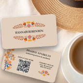Mexikanische Folk-Blume - Erdung des QR-Codes Visitenkarte