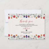 mexikanische Folkkunst Botanische Fiesta Hochzeit Dankeskarte (Vorderseite)