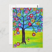 mexikanische Folklorekunst: Baum des Lebens Postkarte (Vorne/Hinten)