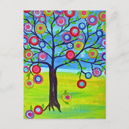 mexikanische Folklorekunst: Baum des Lebens Postkarte (Vorderseite)