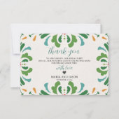 Mexikanische Folklorekunst farbenfrohe Blumenfeier Dankeskarte (Vorderseite)