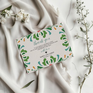 Mexikanische Folklorekunst farbenfrohe Blumenfeier Dankeskarte