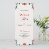 Mexikanische Folklorekunst farbenfrohe Blumenfeier Programm (Stehend Vorderseite)