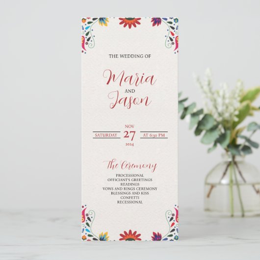 Mexikanische Folklorekunst farbenfrohe Blumenfeier Programm (Stehend Vorderseite)