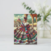 Mexikanische Frau in traditionellem Kleid Postkarte (Stehend Vorderseite)