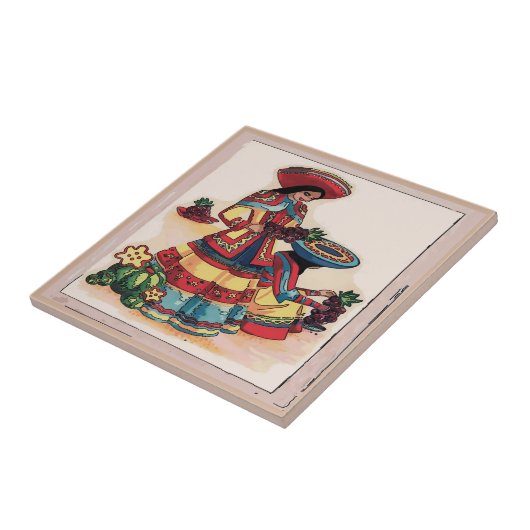 Mexikanische Frauen-Tile-Mural Fliese (Seite)