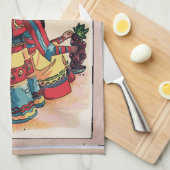 Mexikanische Frauen-Tile-Mural Küchentuch (Viertel Falte)